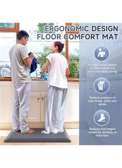 HOOKOR Thick Kitchen Mats for Floor, Kitchen Rug for Standing Desk, Non-Slip, Thicker, Stain Resistant, Waterproof, Comfort Anti Fatigue Floor Mat for Home, Kitchen, Office (Grey, 50 * 80CM)  - Image 5