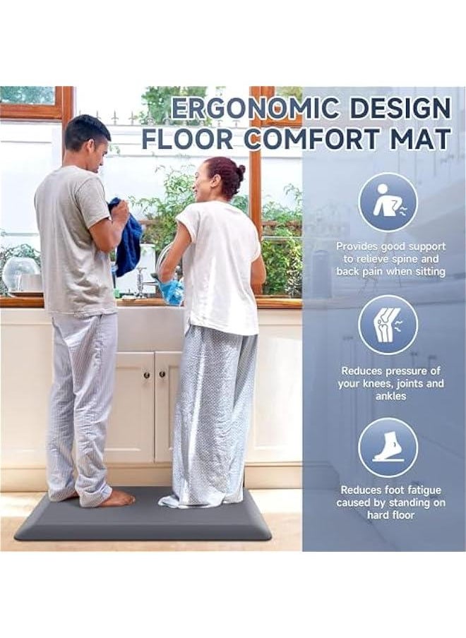 HOOKOR Thick Kitchen Mats for Floor, Kitchen Rug for Standing Desk, Non-Slip, Thicker, Stain Resistant, Waterproof, Comfort Anti Fatigue Floor Mat for Home, Kitchen, Office (Grey, 50 * 80CM)  - Image 5