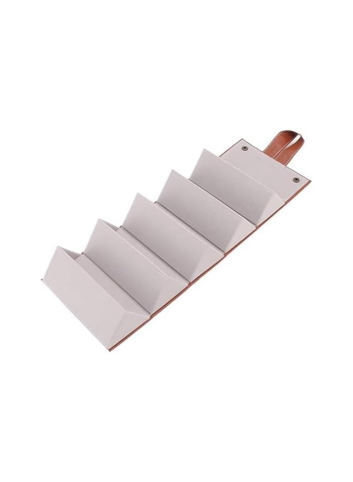 Sunglasses Folding Travel Cover Glasses Case 5Slot Storage Box -Brown - Image 4