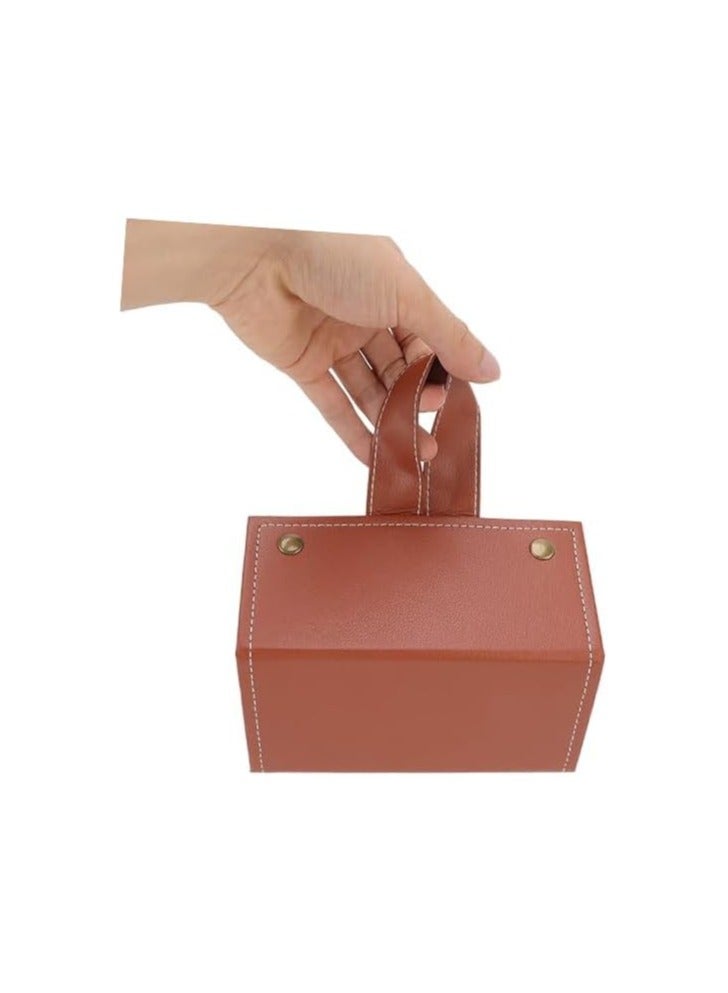 Sunglasses Folding Travel Cover Glasses Case 5Slot Storage Box -Brown - Image 5