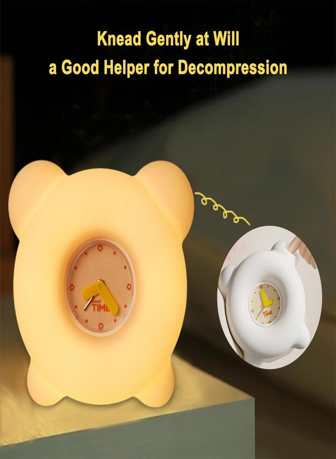 AVEKI Night Light for Kids, Cute Silicone Nursery Night Light with 30-Minute Timer & 3-Level Dimmable, Kids Alarm Clock for Bedroom, Rechargeable Bedside Touch Lamp Gifts for Boys Girls (Clock) - Image 5