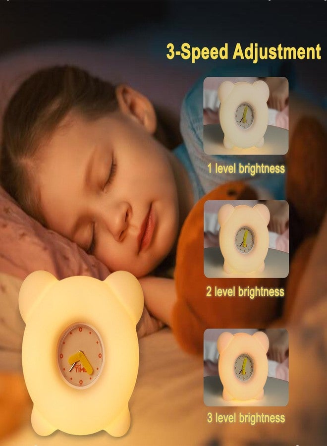 AVEKI Night Light for Kids, Cute Silicone Nursery Night Light with 30-Minute Timer & 3-Level Dimmable, Kids Alarm Clock for Bedroom, Rechargeable Bedside Touch Lamp Gifts for Boys Girls (Clock) - Image 3