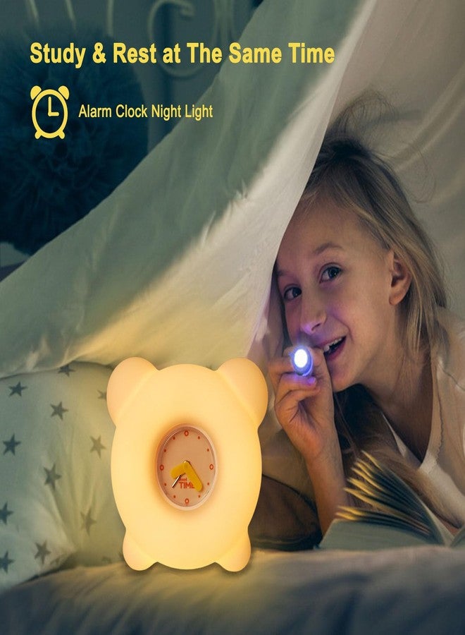 AVEKI Night Light for Kids, Cute Silicone Nursery Night Light with 30-Minute Timer & 3-Level Dimmable, Kids Alarm Clock for Bedroom, Rechargeable Bedside Touch Lamp Gifts for Boys Girls (Clock) - Image 4