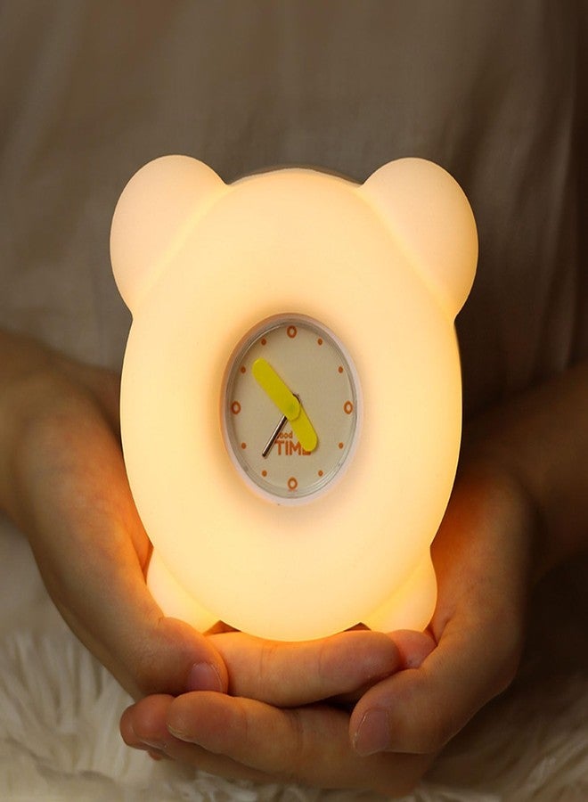 AVEKI Night Light for Kids, Cute Silicone Nursery Night Light with 30-Minute Timer & 3-Level Dimmable, Kids Alarm Clock for Bedroom, Rechargeable Bedside Touch Lamp Gifts for Boys Girls (Clock) - Image 1