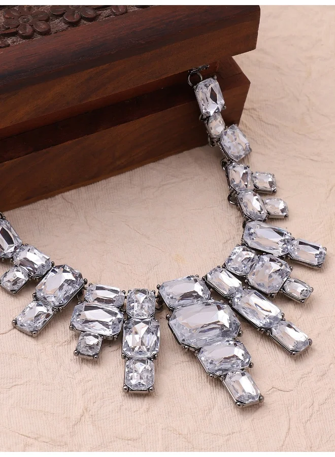 سوهي قلادة من الحجر المصمم مطلية بالفضة