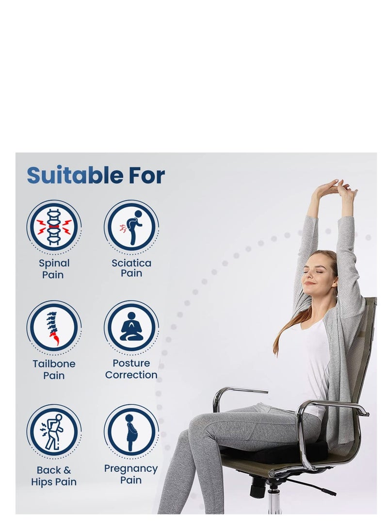 Dr Trust وسادة مقعد تقويمية غير قابلة للانزلاق من Dr Trust (الولايات المتحدة الأمريكية) لتخفيف آلام عظم العصعص وعرق النسا ودعم الورك  - Image 2