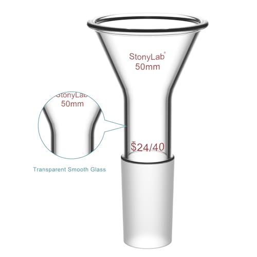 stonylab Glass Short Stem Powder Funnel with 50 mm Top Outer Dimension and 24/40 Inner Joint, for Chemical Laboratory Use Only - Image 4