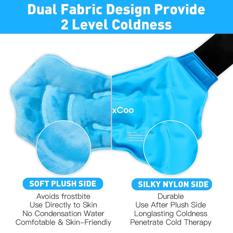 RelaxCoo Ankle Ice Pack Wrap for Swelling, Reusable Gel Ice Pack for Ankle Injuries, Cold Compress Therapy for Foot Pain Relief, Achilles Tendonitis, Plantar Fasciitis, Sprains - Image 3