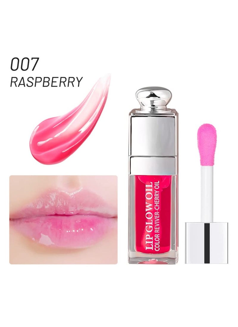 Gecomo Hydrating Lip Glow Oil, Lip Oil Gloss Transparent Toot Tinted Nourishing Long Lasting Repairing Lightening Lip Lines (RASPBERRY) 0.2 OZ  - Image 2