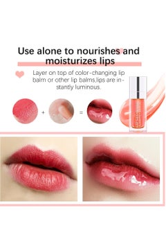 Gecomo Hydrating Lip Glow Oil, Lip Oil Gloss Transparent Toot Tinted Nourishing Long Lasting Repairing Lightening Lip Lines (RASPBERRY) 0.2 OZ  - Image 3