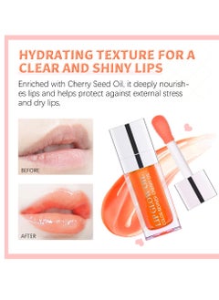 Gecomo Hydrating Lip Glow Oil, Lip Oil Gloss Transparent Toot Tinted Nourishing Long Lasting Repairing Lightening Lip Lines (RASPBERRY) 0.2 OZ  - Image 4