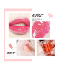 Gecomo Hydrating Lip Glow Oil, Lip Oil Gloss Transparent Toot Tinted Nourishing Long Lasting Repairing Lightening Lip Lines (RASPBERRY) 0.2 OZ  - Image 5