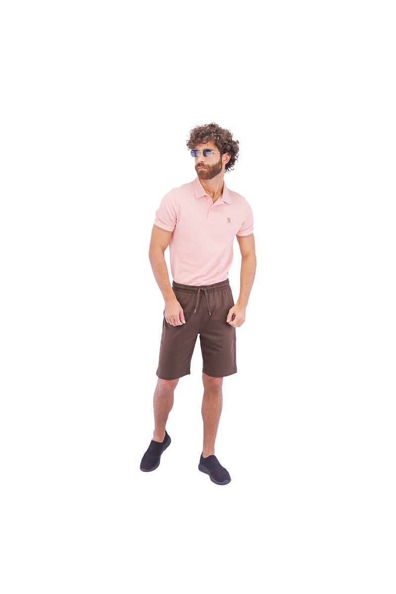 GIORDANO Brown Cotton Jersey Shorts for Men - Image 2