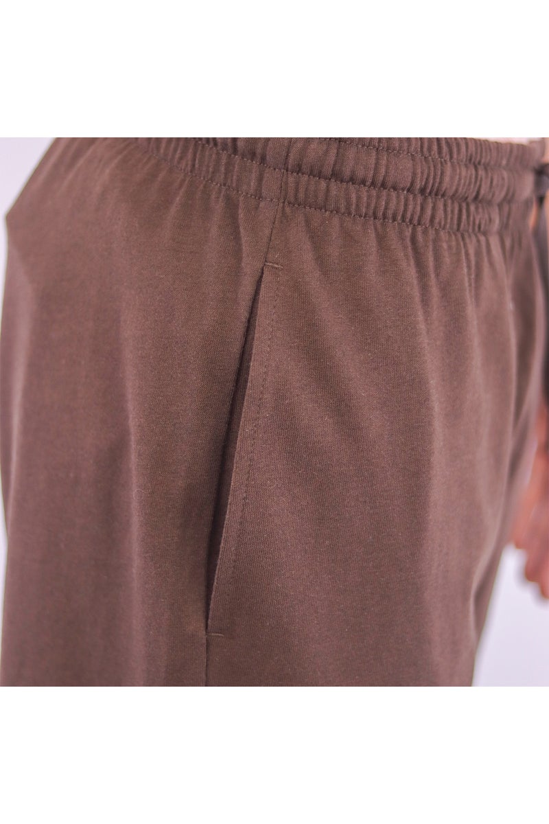 GIORDANO Brown Cotton Jersey Shorts for Men - Image 3