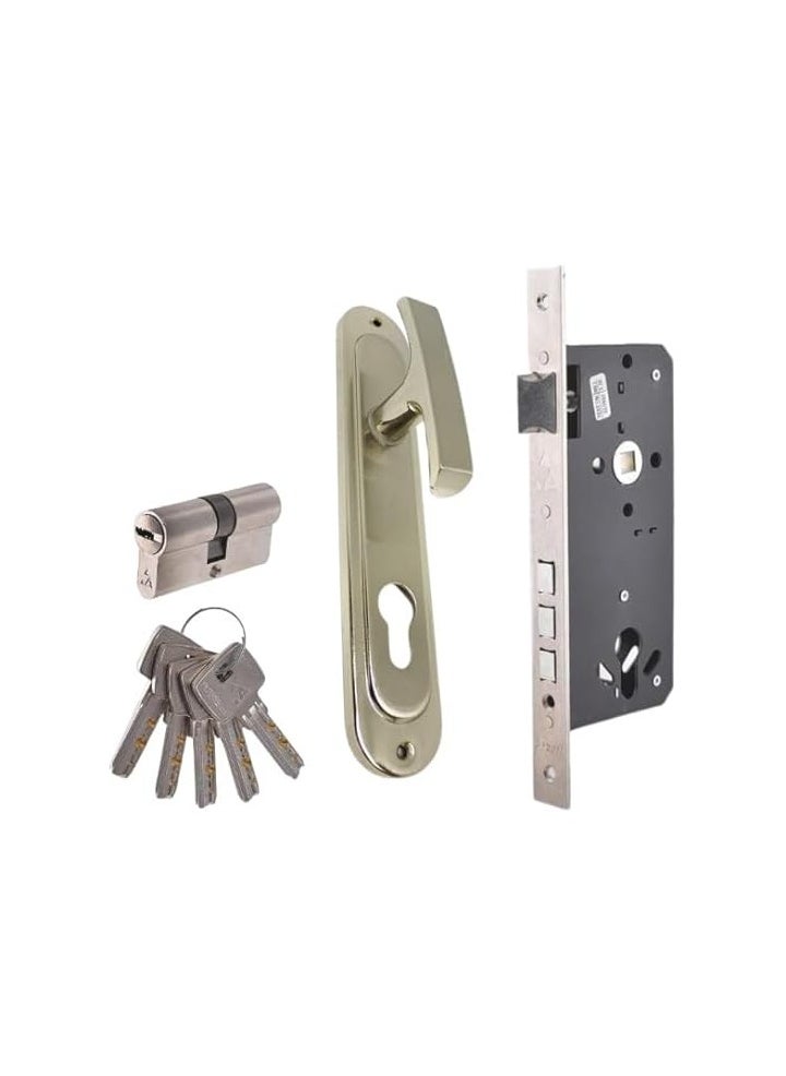 Generic Al-Ahram Computer Apartment Door Lock 5 Keys The Best Used Lock with Silver Cylinder Apartment Door Handle  - Image 3