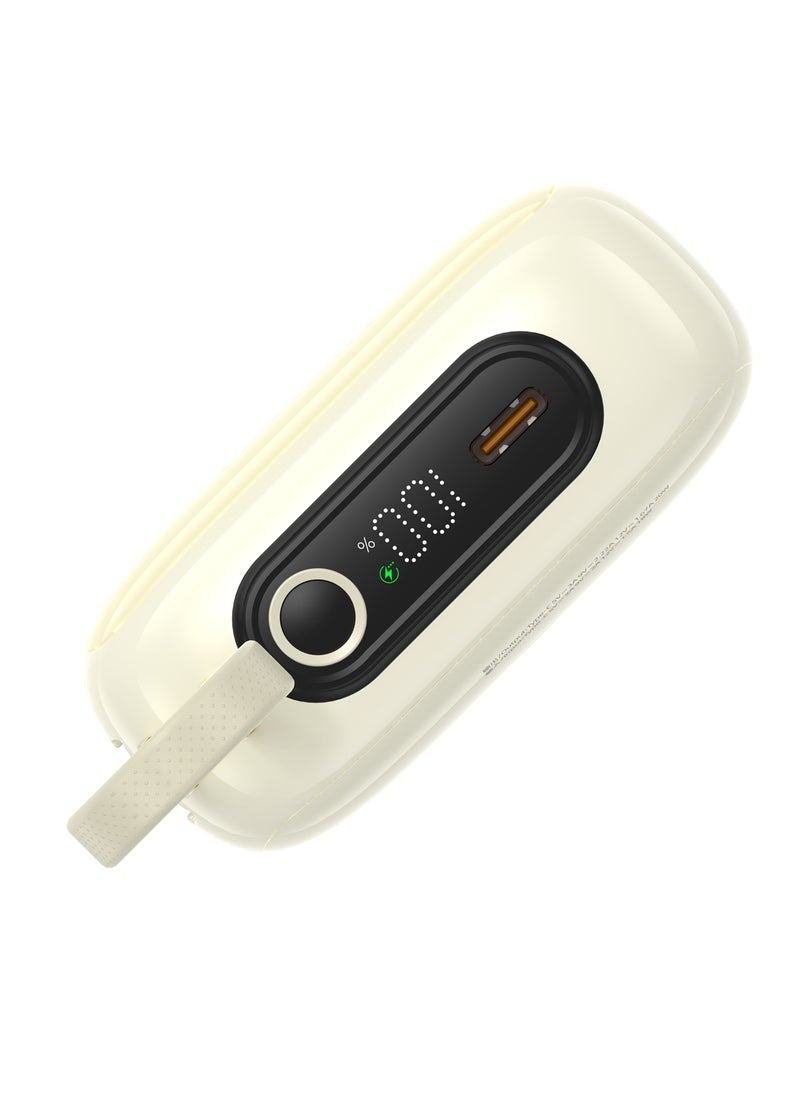 rsilou 10000mAh Capacity Power Bank,PD, Built-in Type-C and Lightning Cables, 22.5W Fast Charging Per Port, 38.5 Total Max Output Power, Multi-Device Compatibility, Digital Display