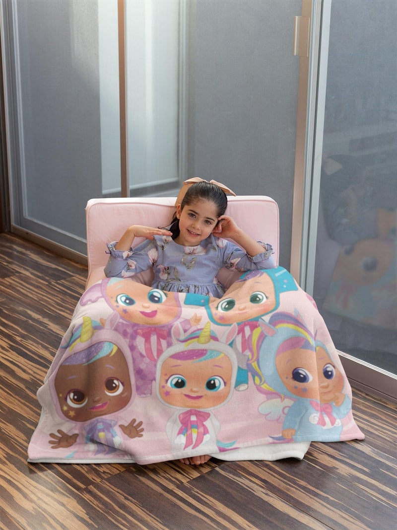 INTIMO Cry Babies Dolls Super Soft and Cuddly Plush Fleece Throw Blanket - Image 2