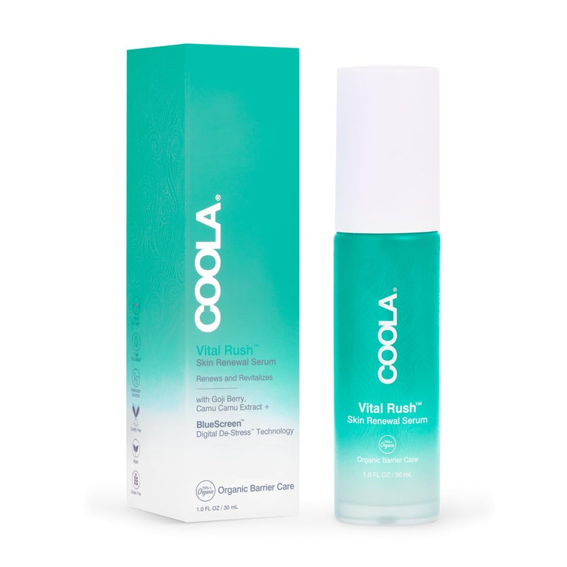 COOLA Organic Vital Rush Skin Renewal Serum Dermatologist Tested Skin Barrier Protection with Vitamin C and Hyaluronic Acid Vegan and Gluten Free 1 Fl Oz