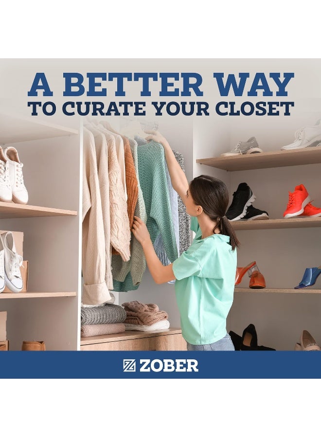 ZOBER Non-Slip Velvet Hangers - Suit Hangers Ultra Thin Space Saving 360 Degree Swivel Hook Strong And Durable Clothes Hangers Hold Up-To 10 Lbs - Image 5