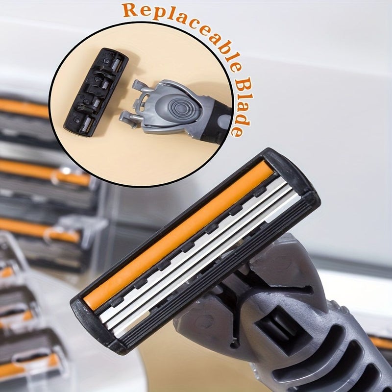 3 Layer Travel Safety Razor For Women Body Bikini With 1 Handle 3 Blades - Image 2