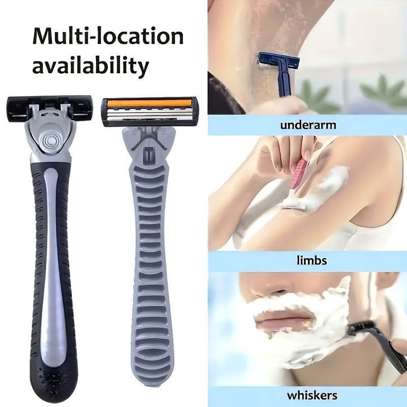 3 Layer Travel Safety Razor For Women Body Bikini With 1 Handle 3 Blades - Image 5