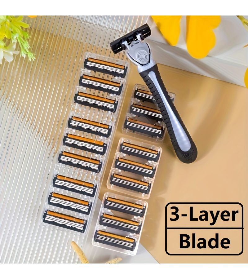 3 Layer Travel Safety Razor For Women Body Bikini With 1 Handle 3 Blades - Image 1