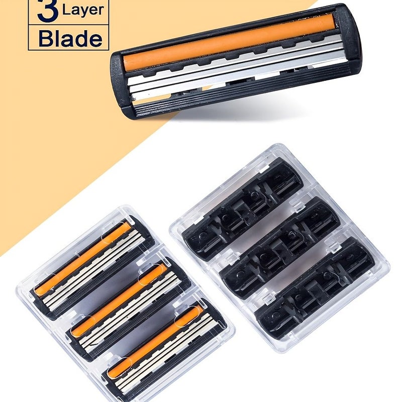 3 Layer Travel Safety Razor For Women Body Bikini With 1 Handle 3 Blades - Image 3