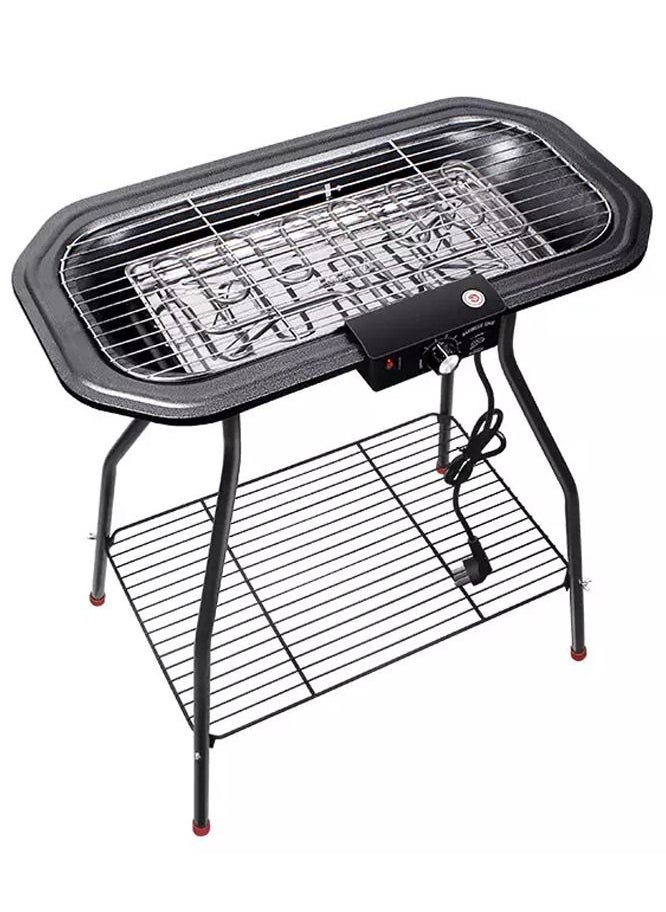 DubaiGallery - Electric Barbecue with stand 2 in 1 Electric Charcoal Grill Stand 2200W Electric Temperature Regulating Grill Indoor & Outdoor Camping Smokeless BBQ Barbecue Grill - Image 1