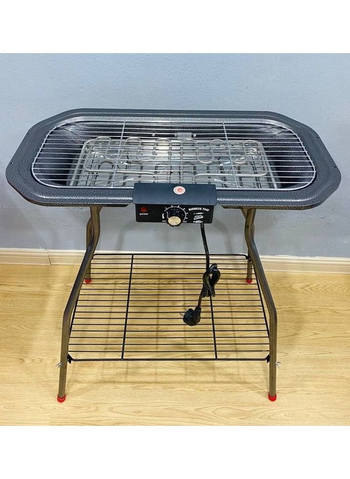 DubaiGallery - Electric Barbecue with stand 2 in 1 Electric Charcoal Grill Stand 2200W Electric Temperature Regulating Grill Indoor & Outdoor Camping Smokeless BBQ Barbecue Grill - Image 1