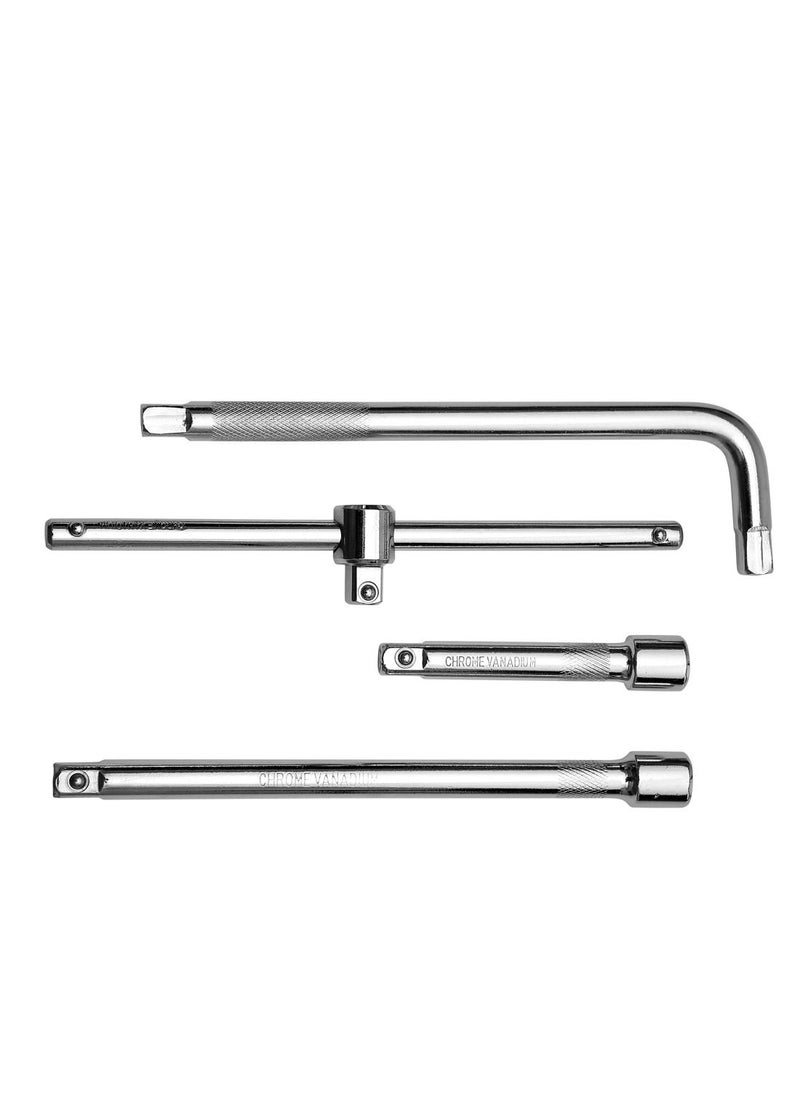 LAWAZIM - Drive Socket Extension -4 Piece 1/2inch- Corrosion Resistant Ratchet Wrench Extension with Swivel Release and Locking Mechanism for Automotive Repairs Carpentry Home Improvement and Workshop - Image 1