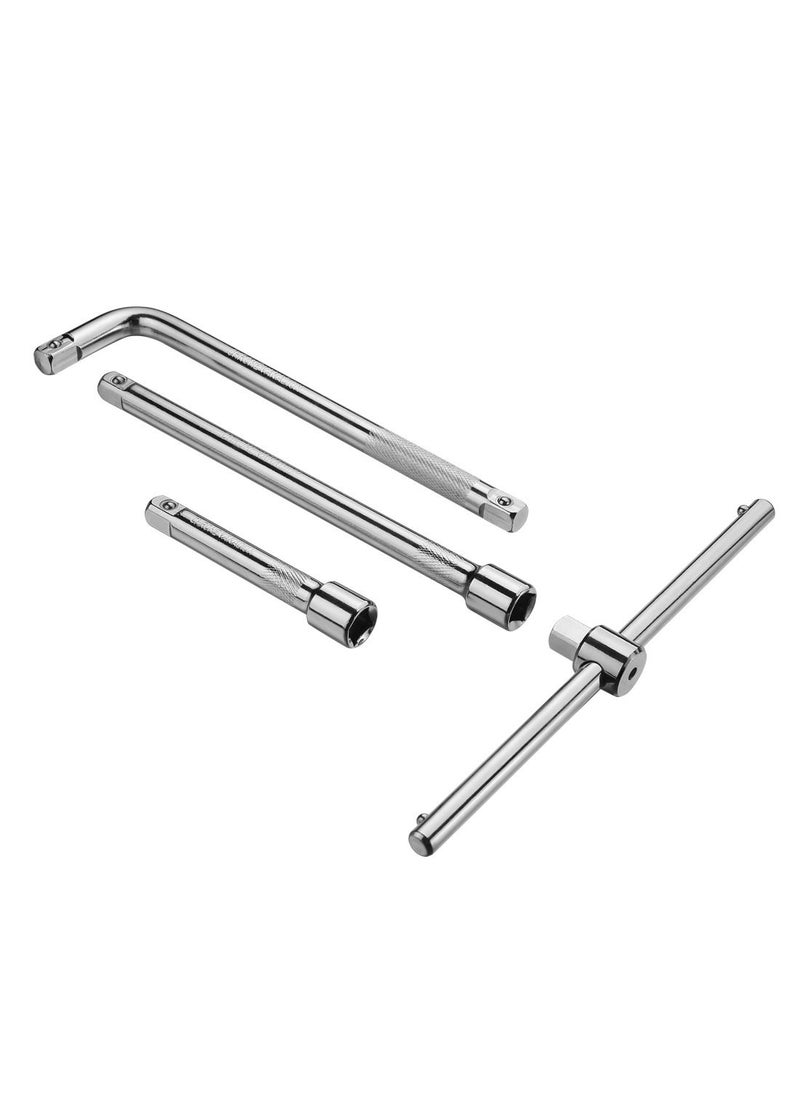 LAWAZIM - Drive Socket Extension -4 Piece 1/2inch- Corrosion Resistant Ratchet Wrench Extension with Swivel Release and Locking Mechanism for Automotive Repairs Carpentry Home Improvement and Workshop - Image 1