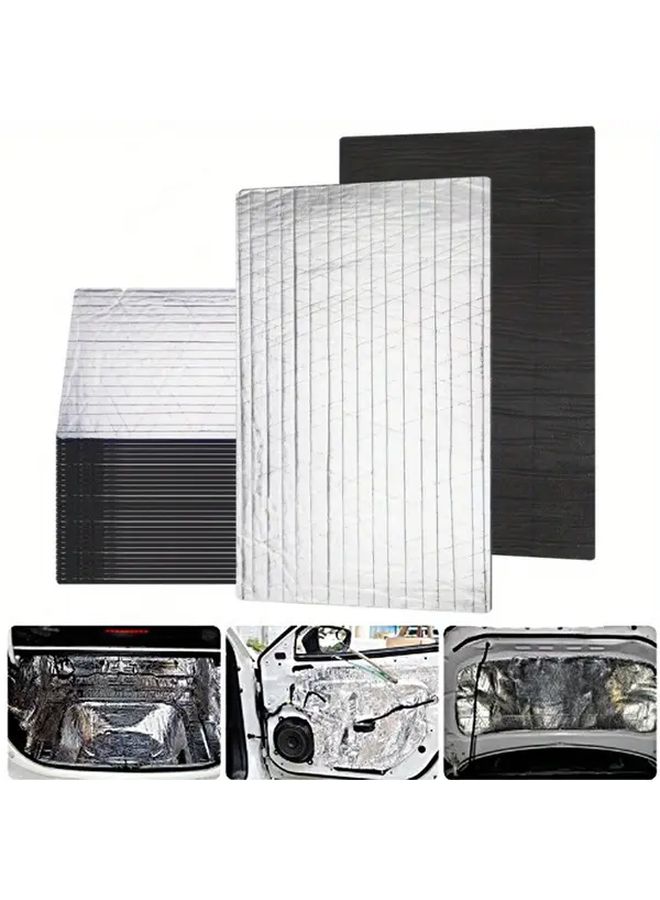 10pcs Car Sound Deadening Mats Self Adhesive Waterproof Noise Reduction Panels - Image 1