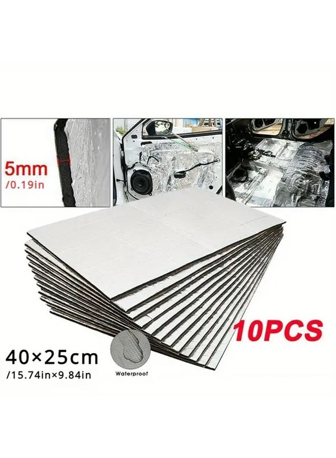 10pcs Car Sound Deadening Mats Self Adhesive Waterproof Noise Reduction Panels - Image 2