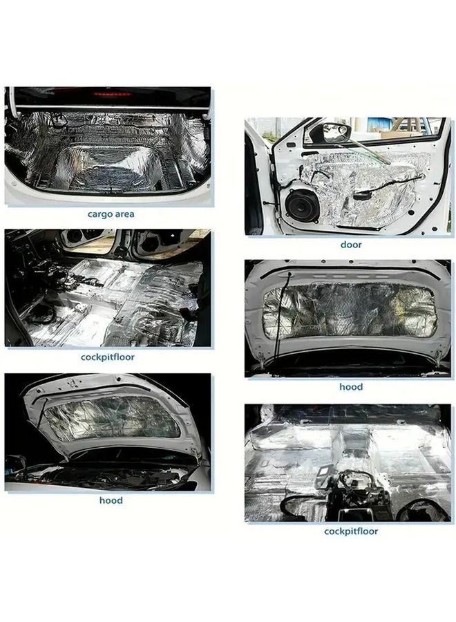 10pcs Car Sound Deadening Mats Self Adhesive Waterproof Noise Reduction Panels - Image 3