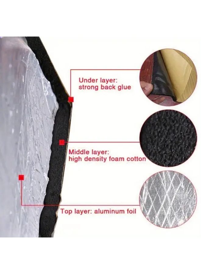 10pcs Car Sound Deadening Mats Self Adhesive Waterproof Noise Reduction Panels - Image 5