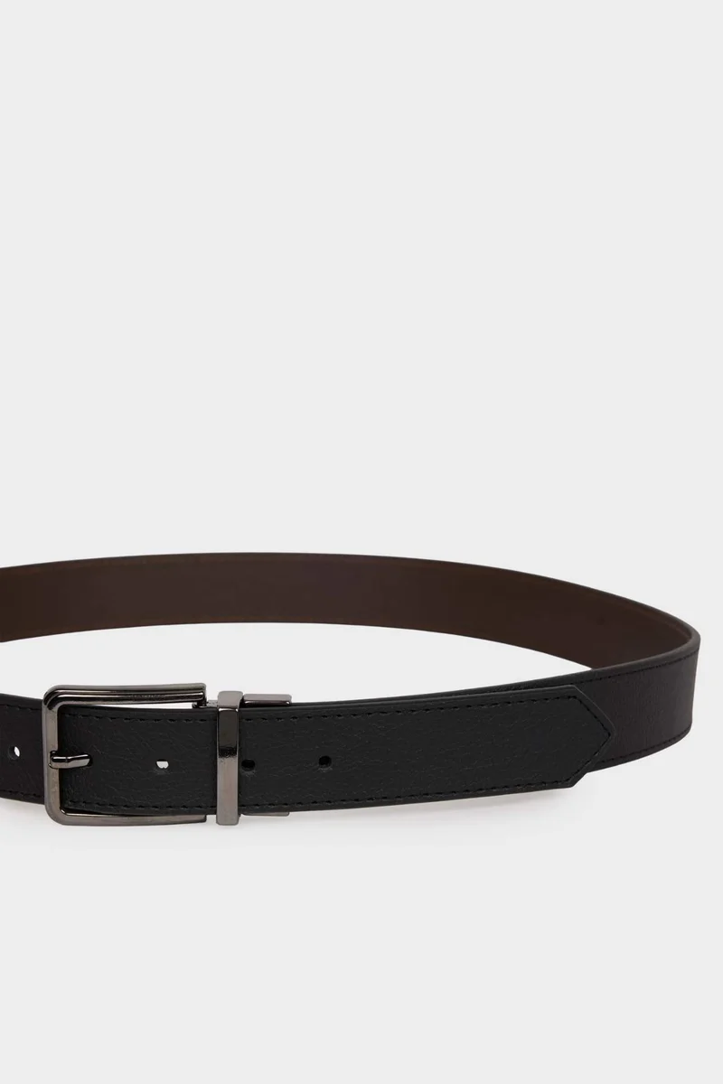 DeFacto Man Rectangle Clasp Faux Leather Jean Belt