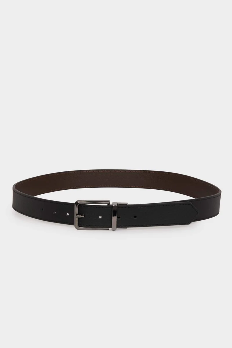 DeFacto Man Rectangle Clasp Faux Leather Jean Belt