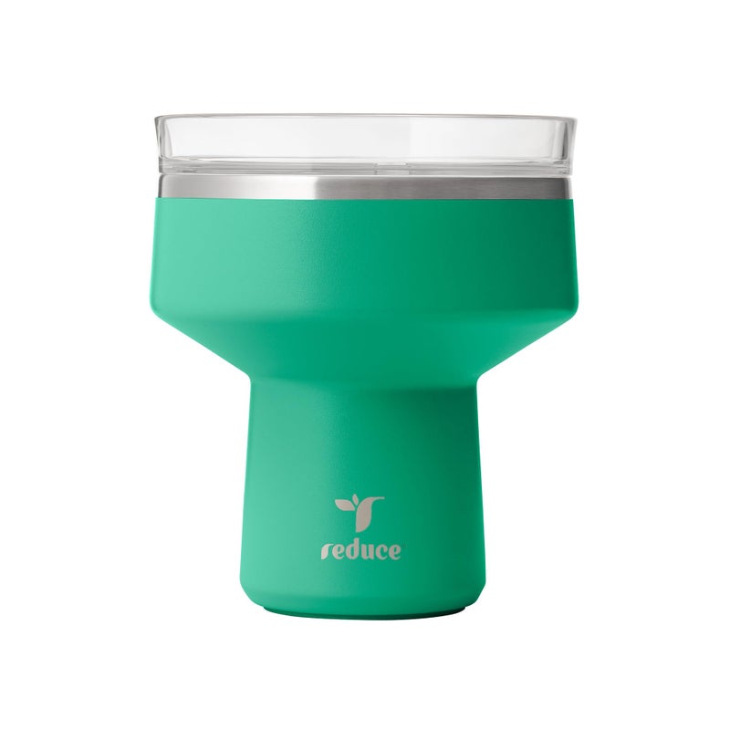 REDUCE Saltini 16 oz Cocktail Tumbler - Insulated Margarita Tumbler with Lid - Keeps Drinks Cold for 10 Hours - 360 Sippable Martini Glass Alternative - Shatterproof  Perfect for Parties - Palm Leaf - Image 1