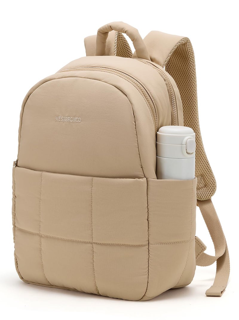 WESTBRONCO Puffer Laptop Backpack for Women Travel Backpack for Women Airplane Approved Backpack with 16'' Laptop Compartment - Image 1
