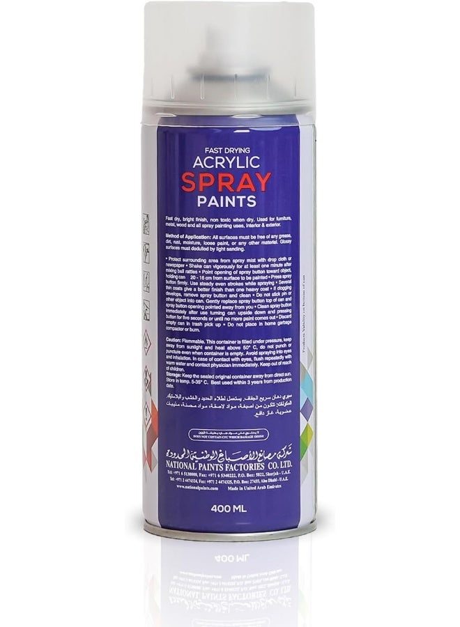 NATIONAL PAINTS دهان أكريليك رذاذ سريع الجفاف - شفاف 900 - Image 2