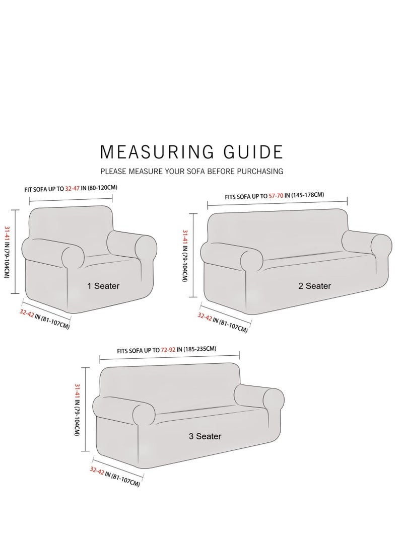 Fabienne Stretch Fit 7 Seater Sofa Cover Set 3211 Combination Soft Brushed Fabric Couch Cover Exquisitely Full Coverage Furniture Protector Slipcover Seven Seater Fits on Standard and Recliner Sofa Grey - Image 4