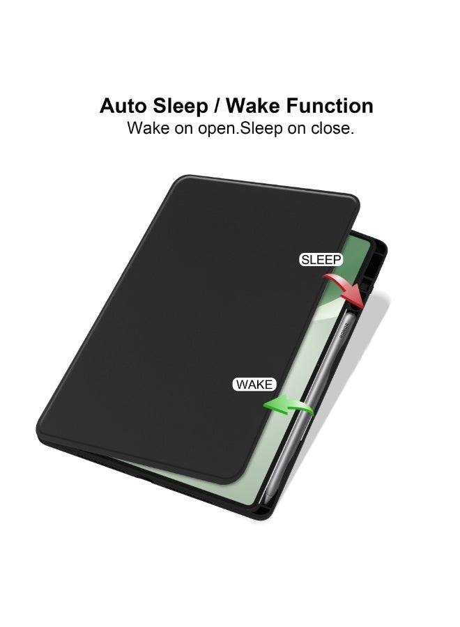 URBBKING Rotating Case Compatible with Honor Pad 10 12.1 inch,360 Degree Rotating Stand Cover, Multi-Angle Viewing Folio Cover with Pencil Holder Black - Image 2