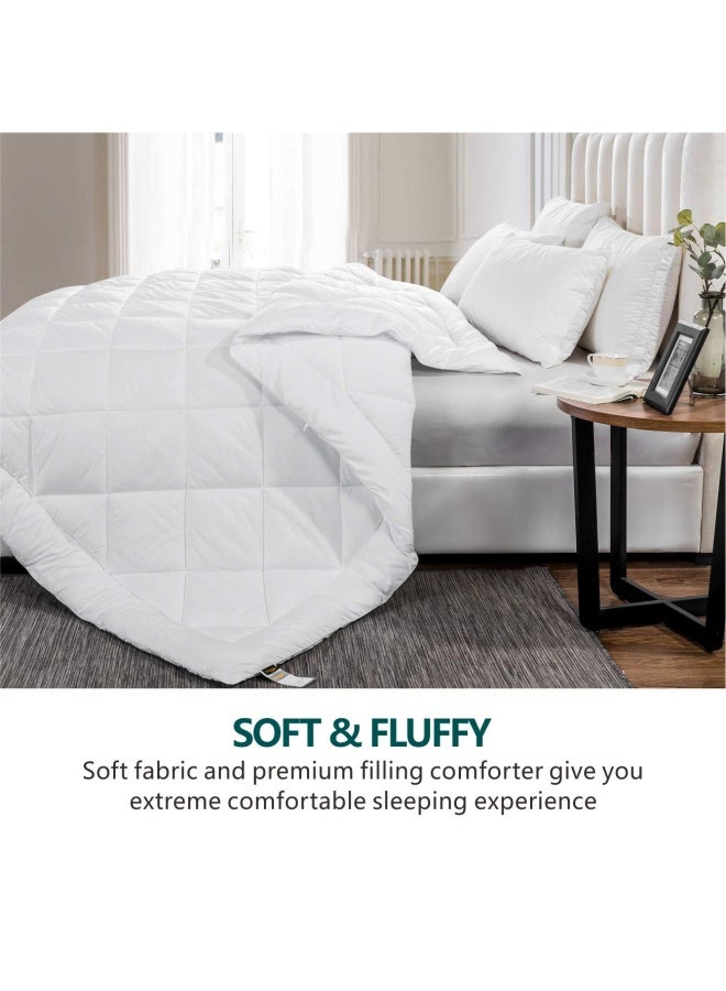 Soft Full Size Comforter Duvet Insert Lightweight Down Alternative Comforter With Corner Tabs Fluffy Reversible Breathable Microfiber White Comforter Full 82 X86  - Image 2