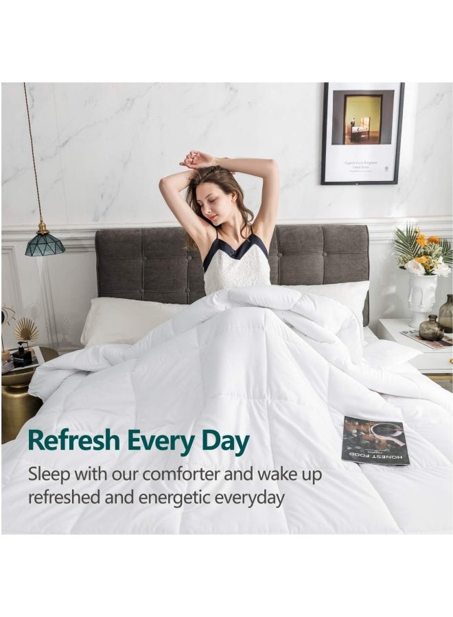 Soft Full Size Comforter Duvet Insert Lightweight Down Alternative Comforter With Corner Tabs Fluffy Reversible Breathable Microfiber White Comforter Full 82 X86  - Image 4