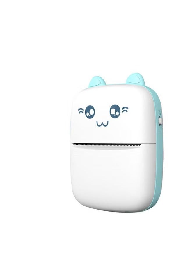 SHOPI Mini Portable Thermal Printer with 1 Roll Paper Blue/White