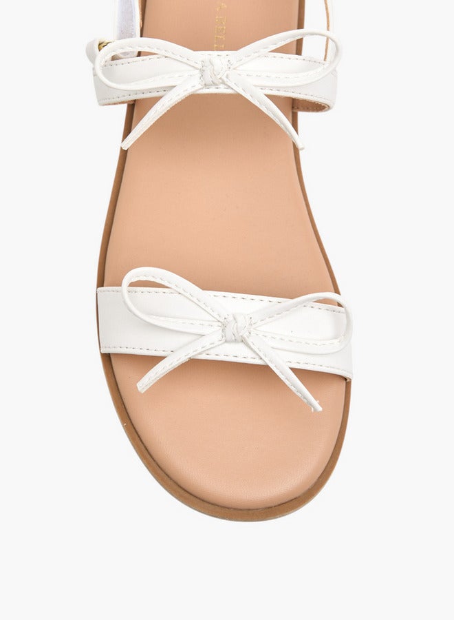 Flora Bella By Shoexpress Girls Bow Accent Sandals with Hook and Loop Closure  - Image 3