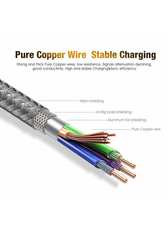 Cbus Wireless CBUS 6ft USB to USB C Cable Fast Charging Cord Type-C Compatible with iPhone 16/16e/15/Pro/Max/Plus, iPad 10, iPad Pro/Air/Mini A17 Pro, Mini 6 Heavy-Duty Braided (Space Gray) - Image 3
