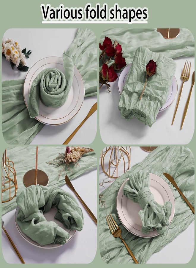 LZY 120 Pack Gauze Cheesecloth Napkins 20x20 Inch Dinner Cloth Napkins, Soft Boho Table Napkins Rustic Wrinkled Cheese Cloth Napkins Bulk for Wedding Party Baby Shower Event Decor (Sage Green) - Image 5