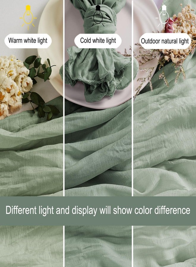 LZY 120 Pack Gauze Cheesecloth Napkins 20x20 Inch Dinner Cloth Napkins, Soft Boho Table Napkins Rustic Wrinkled Cheese Cloth Napkins Bulk for Wedding Party Baby Shower Event Decor (Sage Green) - Image 3