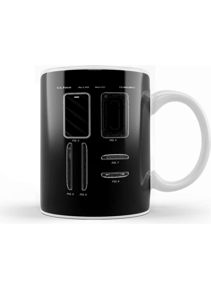 Baskı Dükkanı Print Shop Apple iPhone 3g All Angles Patent Blueprint Mug Porcelain 